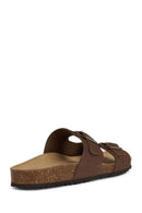 Geox Women's Brown D Brionia Nubuck Leather Slippers | Derimod
