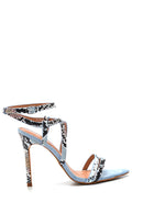 Women's Snake Printed Heeled Sandals | Derimod