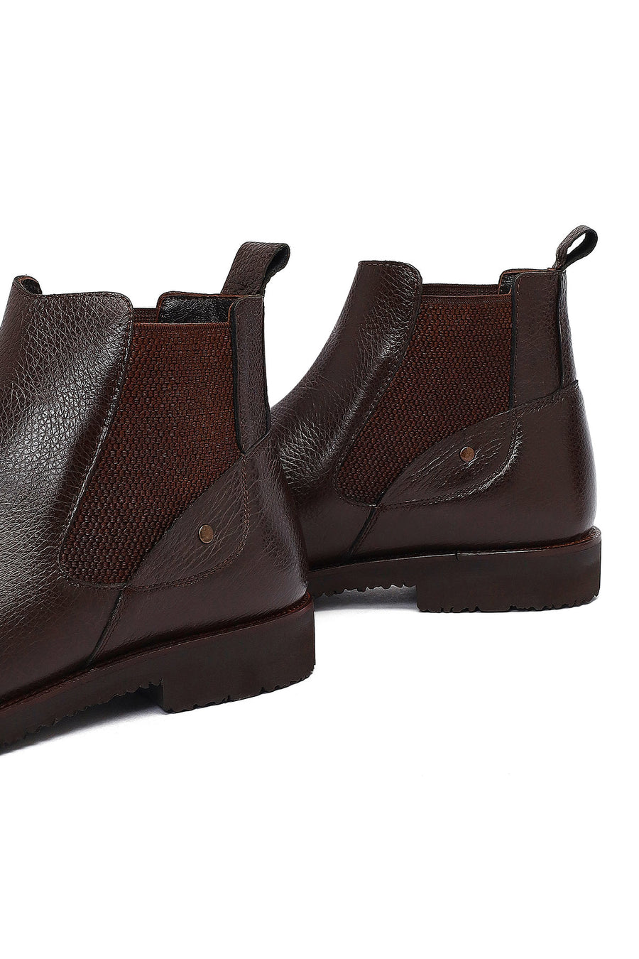 Male Brown Leather Casual Chelsea Boots