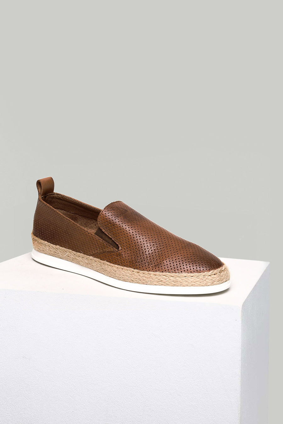 Tan Men's Leather Espadrille 18SFD341818 | Derimod