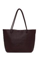 Woman Brown Braided Shoulder Bag | Derimod