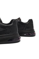 Erkek Siyah Bağcıklı Kalın Tabanlı Deri Sneaker | Derimod
