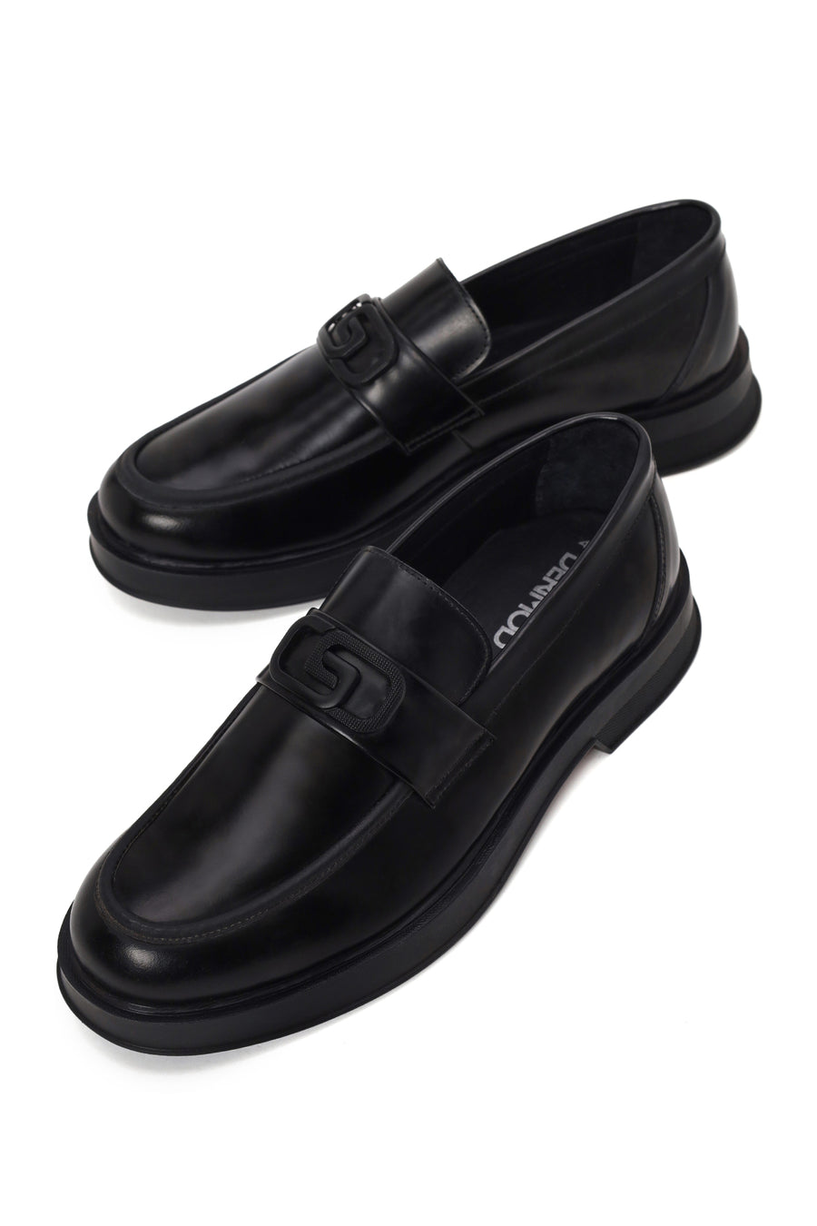 Erkek Siyah Tokalı Deri Casual Loafer