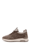 Woman Mink Lace-Up Thick-Soled Suede Leather Sneaker | Derimod
