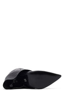 Woman Black Stiletto Heels Leather Boat | Derimod