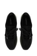 Women's Black Lace-Up Wedge Heel Sneakers | Derimod