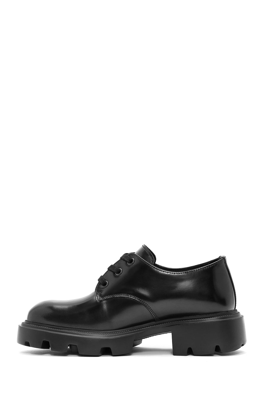Women's Black Lace-Up Leather Oxford Shoes
