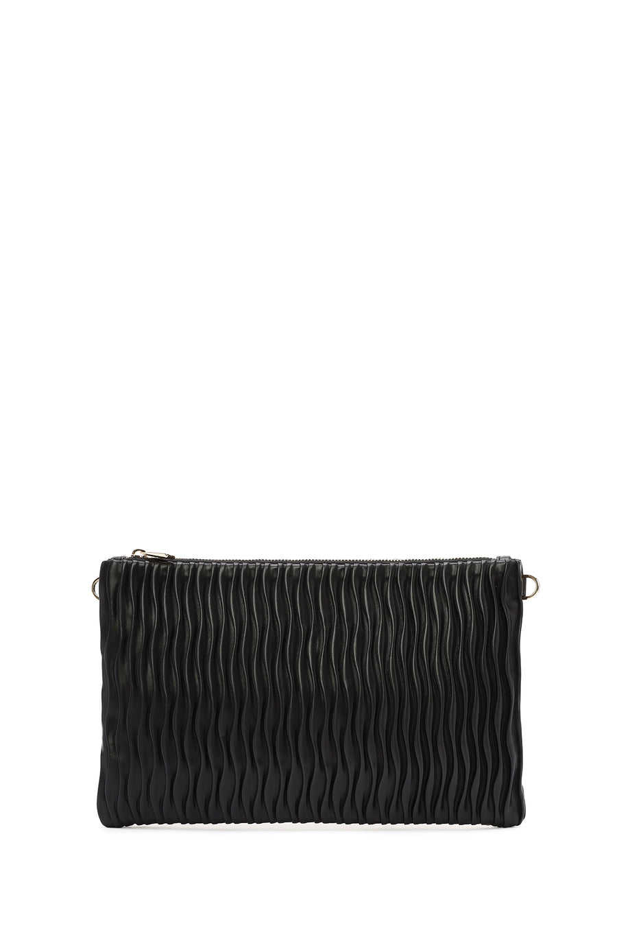 Women's Black Long Chain Strap Printed Clutch Bag