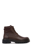 Men's Brown Zippered Thick-Soled Leather Boots | Derimod