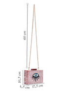 Women's Pink Long Chain Strap Mini Evening Box Bag | Derimod