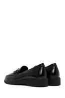 Woman Black Buckled Patent Leather Leather Comfort Loafer | Derimod