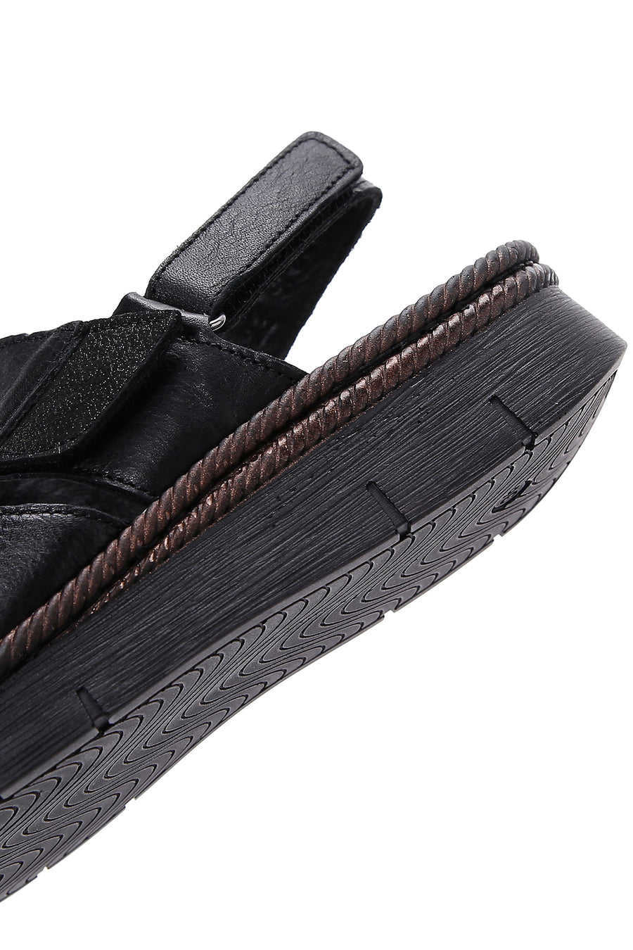 Kadın Siyah Deri Comfort Sandalet