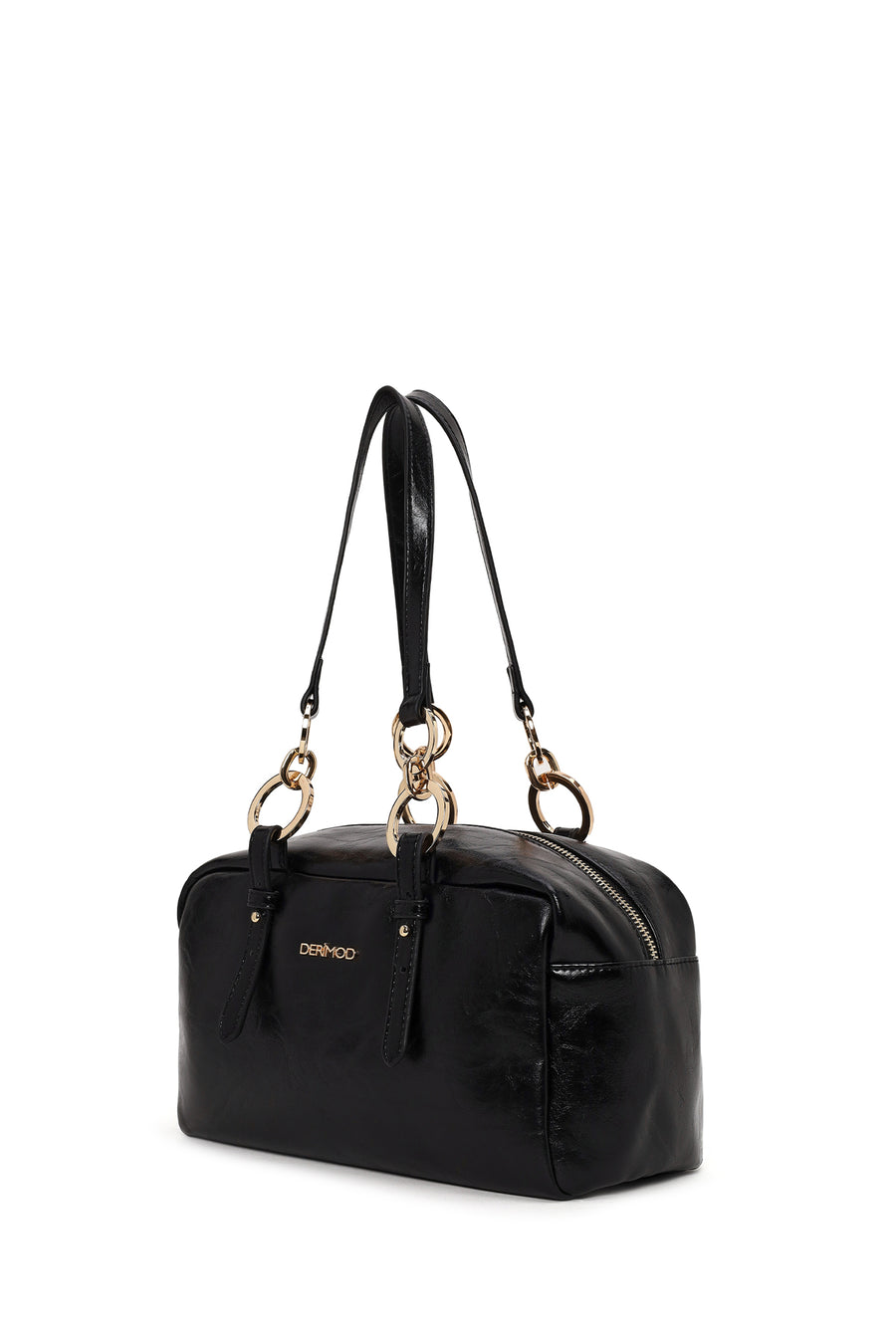 Woman Black Long-Strap Shoulder Bag