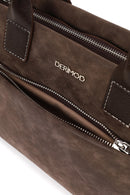 Woman Brown Long-Strap Nubuck Shoulder Bag | Derimod