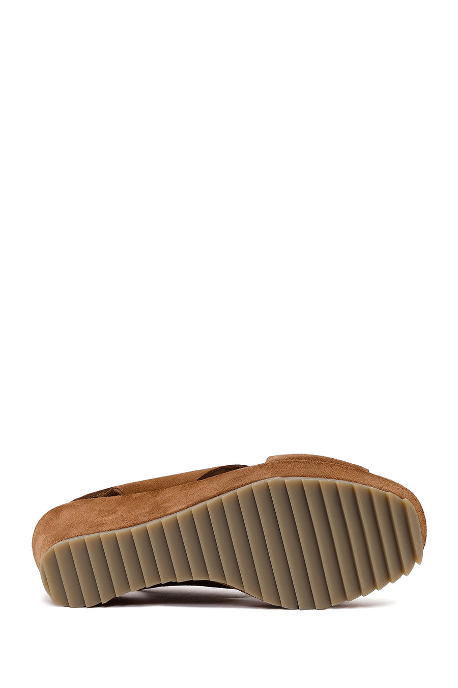 Woman Mink Strappy Wedge Heel Suede Sandal