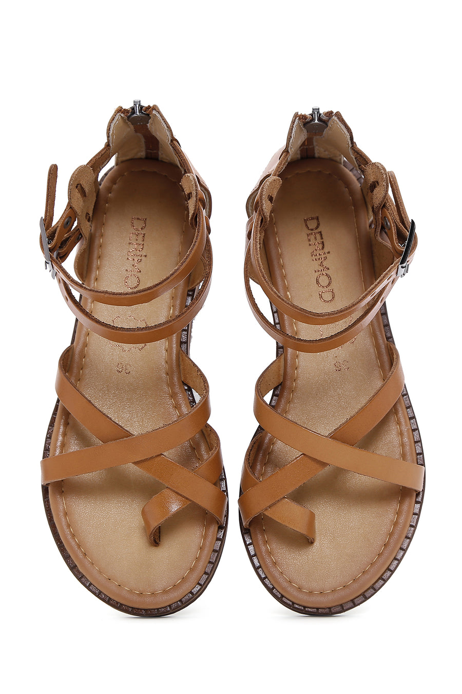 Women's Tan Flip-Flop Leather Bodrum Sandals