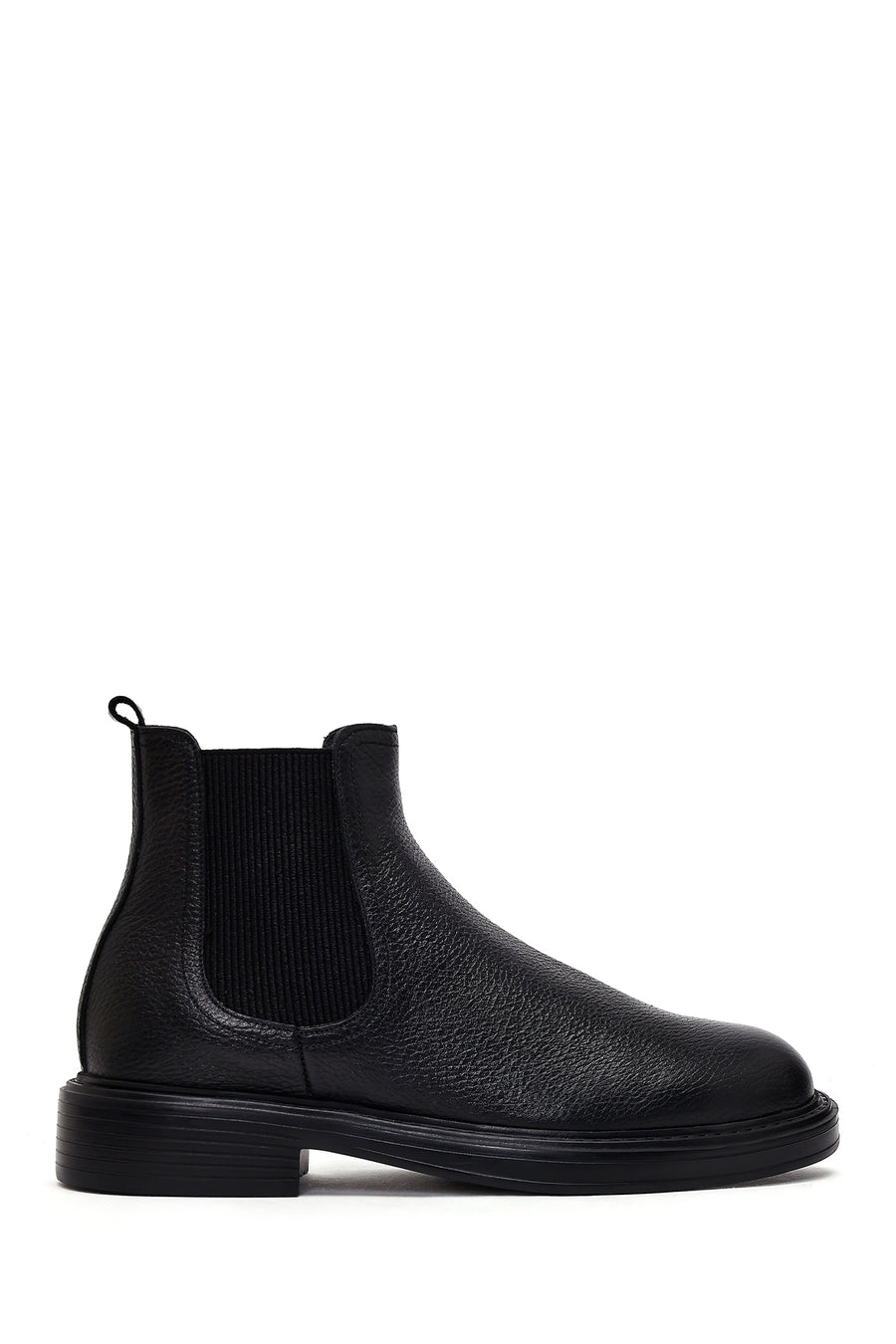 Men's Black Leather Chelsea Boots 25WFD6858FT | Derimod
