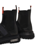 Harley Davidson Woman Black Nefud Thick-Soled Leather Chelsea Boots | Derimod