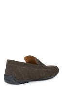 Geox Men's Brown Kosmopolis + Grip Suede Leather Casual Loafer | Derimod