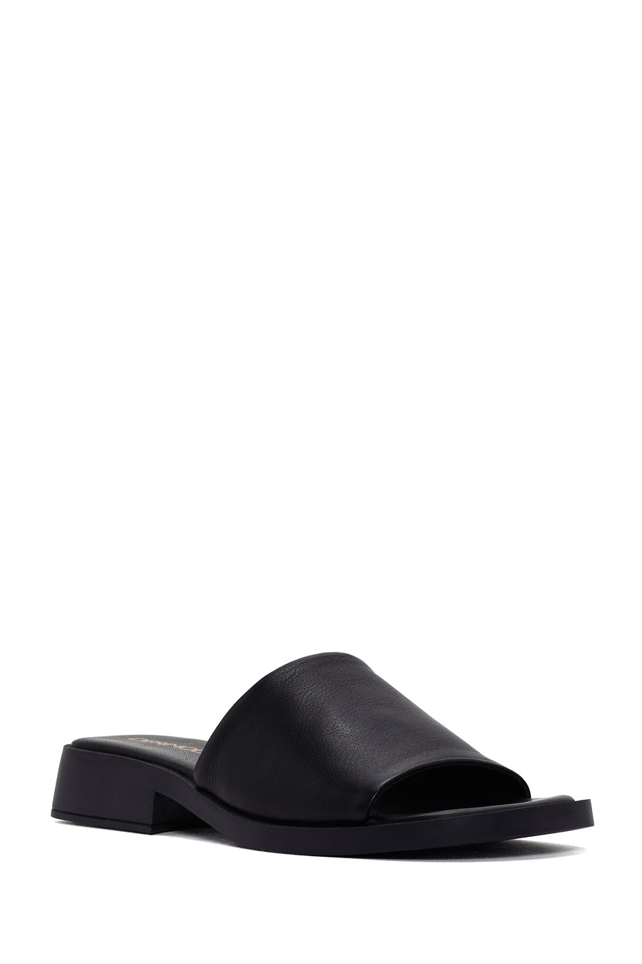 Women's Black Leather Slippers