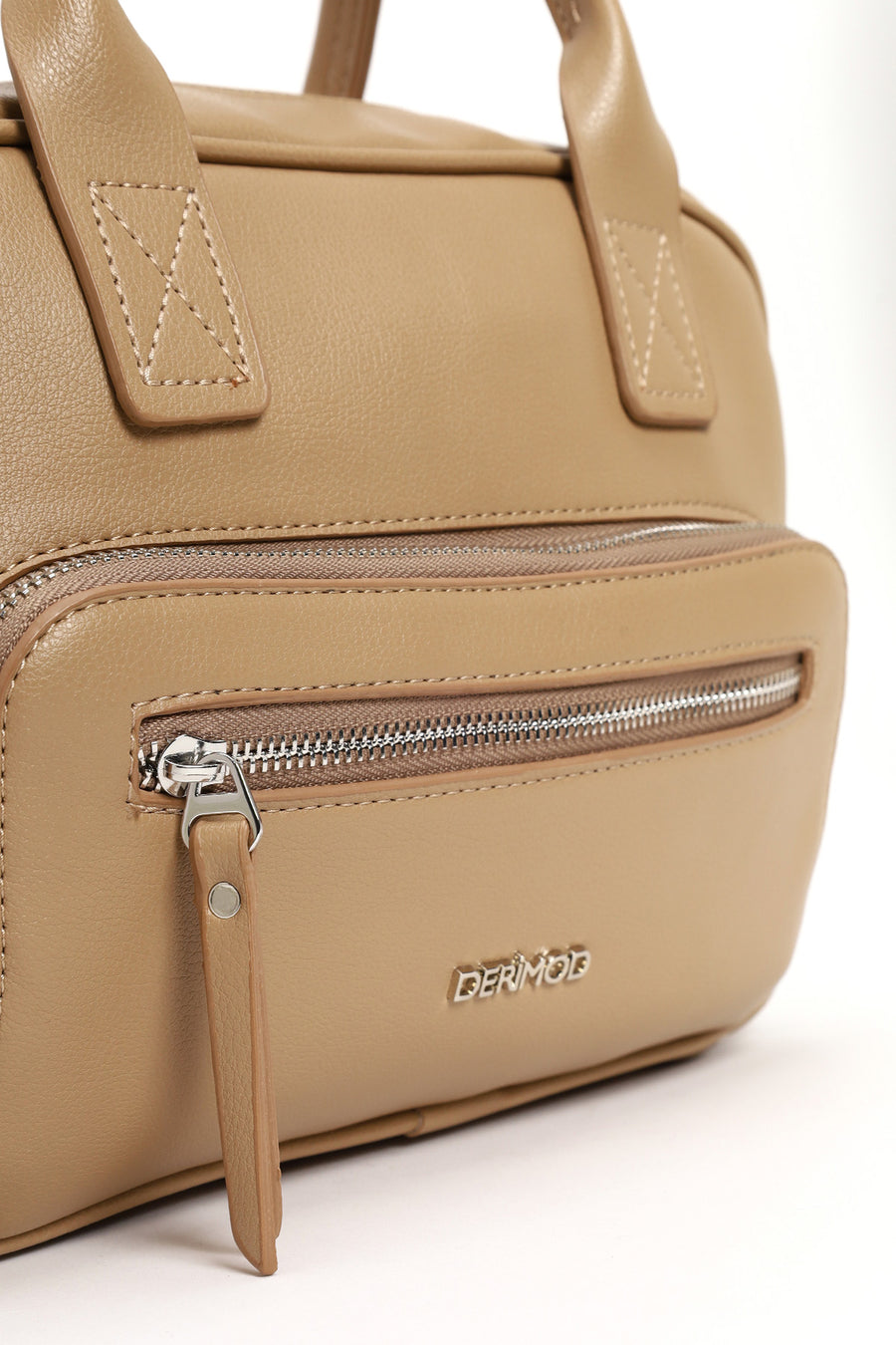 Woman Beige Long-Strap Shoulder Bag