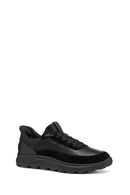 Geox Men Black U Spherica Plus A - Nappa+Suede Lace-Up Thick-Soled Suede Sneaker | Derimod