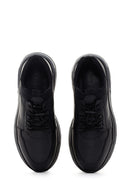 Men's Black Lace-Up Leather Casual Sneaker | Derimod