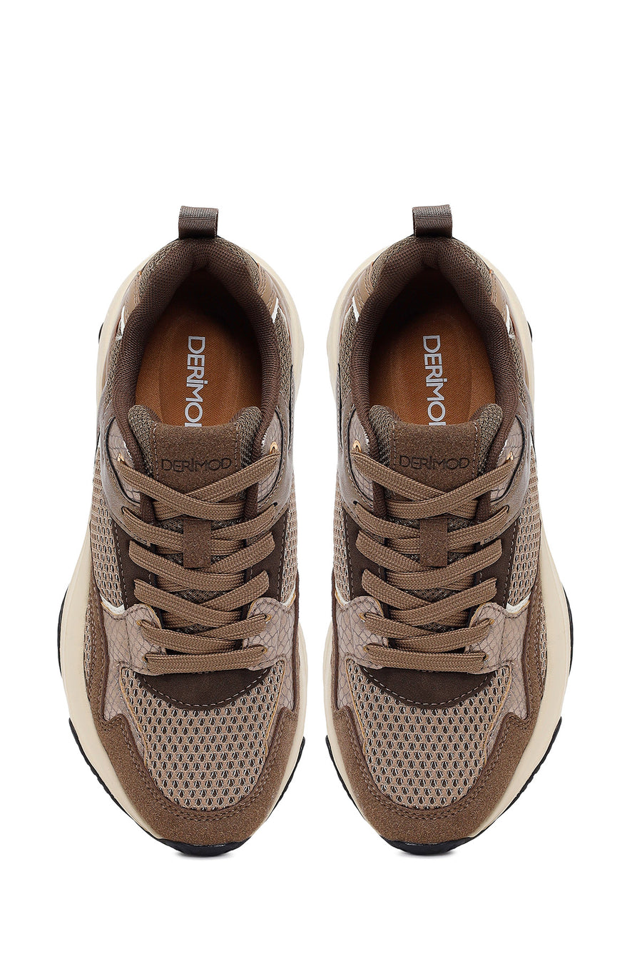 Woman Bronze Lace-Up Chunky Sneaker