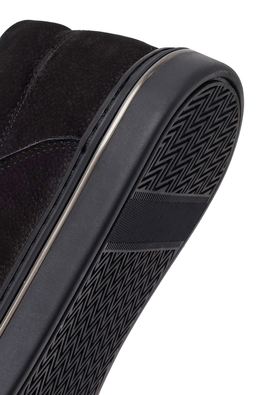 Male Black Lace-Up Nubuck Leather Casual Sneakers
