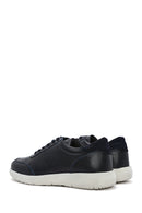 Erkek Lacivert Bağcıklı Deri Casual Sneaker | Derimod