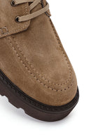 Woman Walnut Lace-Up Thick-Soled Suede Casual Shoes | Derimod