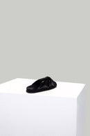 Women's Black Faux Leather Slippers | Derimod