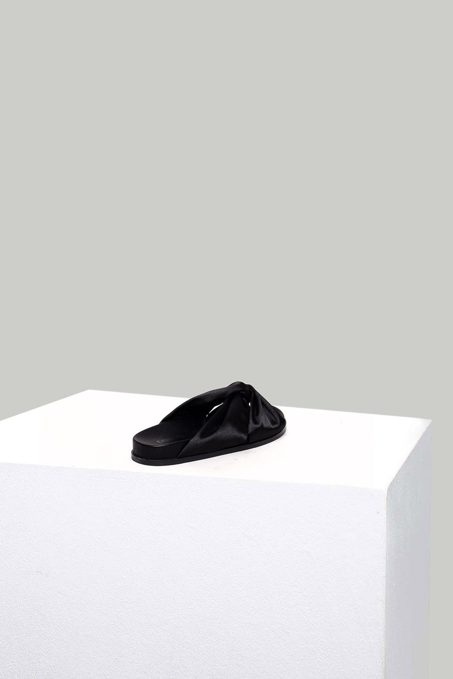 Women's Black Faux Leather Slippers