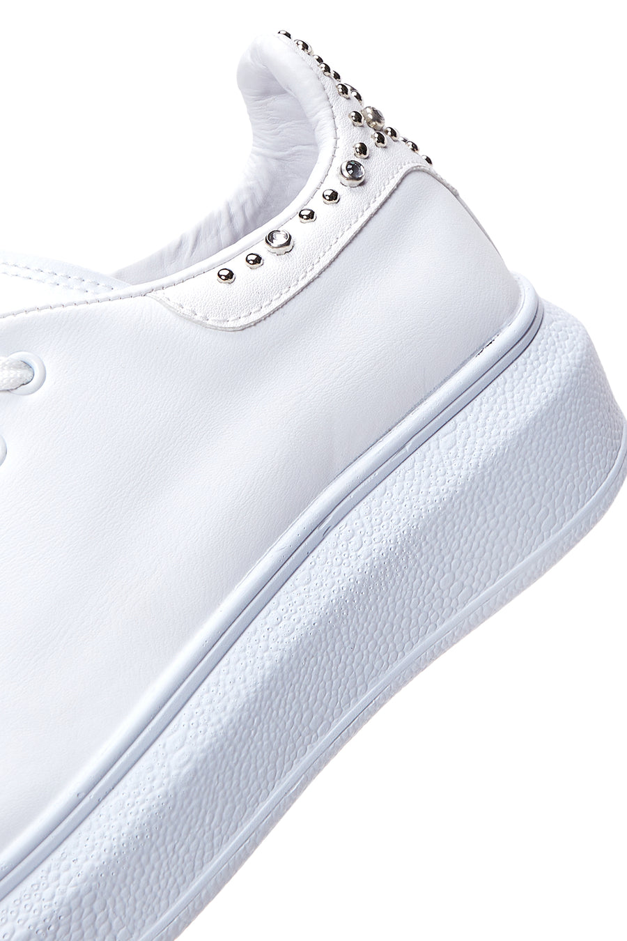 Women's White Stone Thick Soled Sneaker
