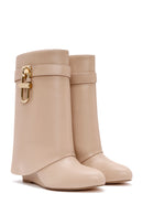 Women's Beige Wedge Heel Boots | Derimod
