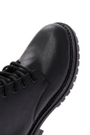 Women's Black Lace-Up Zipper Detailed Combat Boots | Derimod