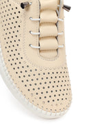 Woman Beige Leather Comfort Shoes | Derimod