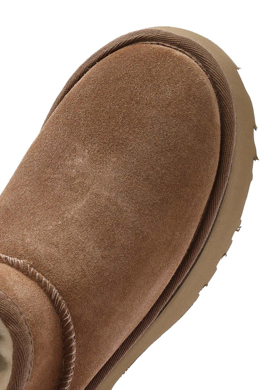 Women's Brown Thick Soled Suede Leather Teddy Boots