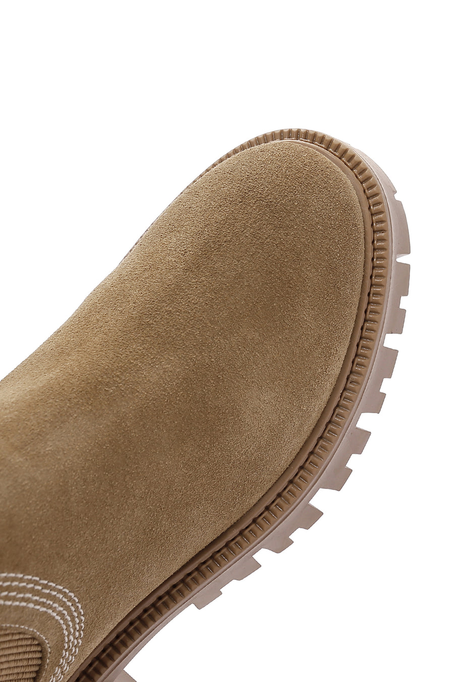 Women's Tan Suede Leather Buckle Zippered Boots