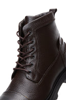 Men's Brown Leather Boots Flat Boots | Derimod