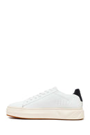 Men's White Lace-Up Thick-Soled Leather Sneakers | Derimod