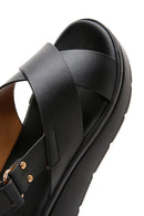 Women's Black Thick Sole Comfort Sandals | Derimod