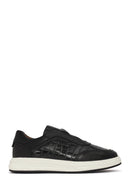 Erkek Siyah Desenli Deri Sneaker | Derimod