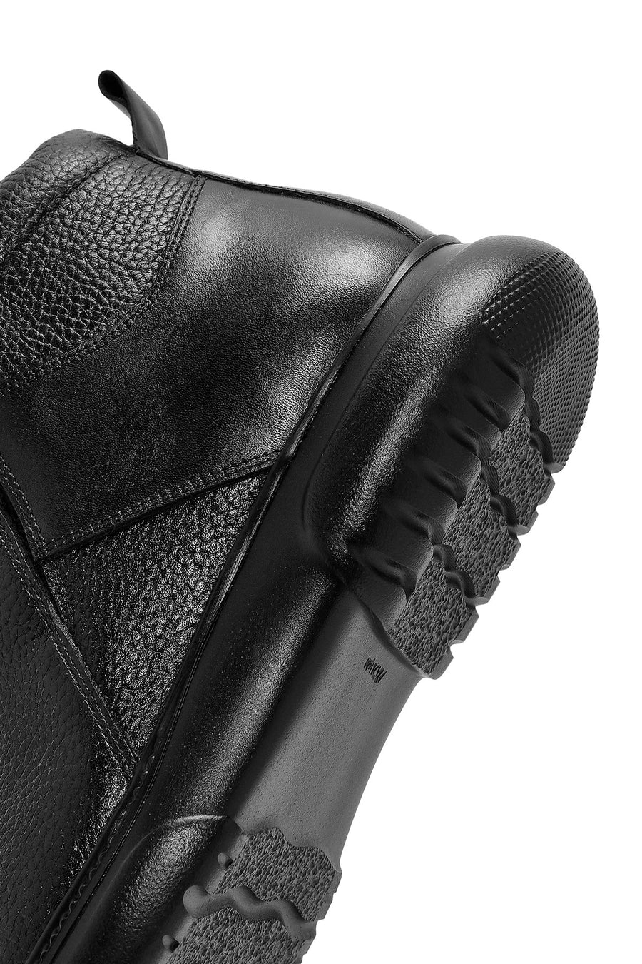 Men's Black Zippered Leather Casual Boots
