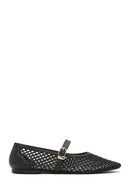 Women's Black Buckled Jelly Ballerinas | Derimod