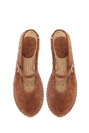 Woman Dark Powder Buckled Suede Espadrilles | Derimod