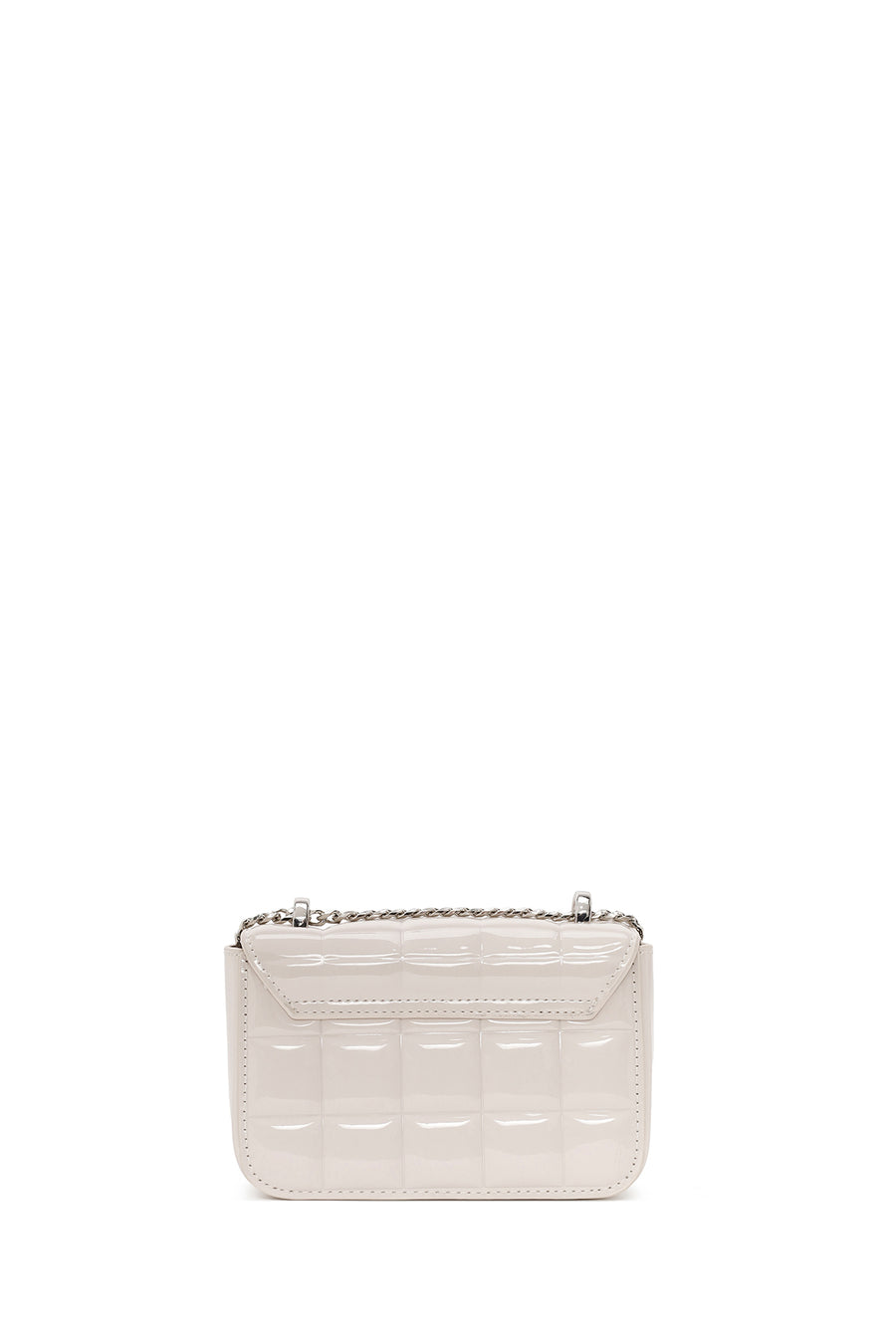 Woman Cream Long-Strap Quilted Mini Crossbody Bag