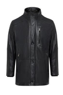 Nathan Men's Black Leather Coat | Derimod