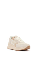 Woman Beige Side-Zip Lace-Up Chunky Platform Sneakers | Derimod