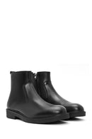Men's Black Zippered Leather Casual Boots | Derimod